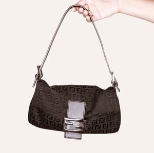 Fendi Zucchino Baguette Handbag